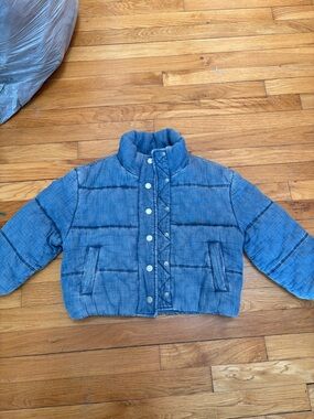 GAP Denim-Style Blue Puffer Jacket for Kids